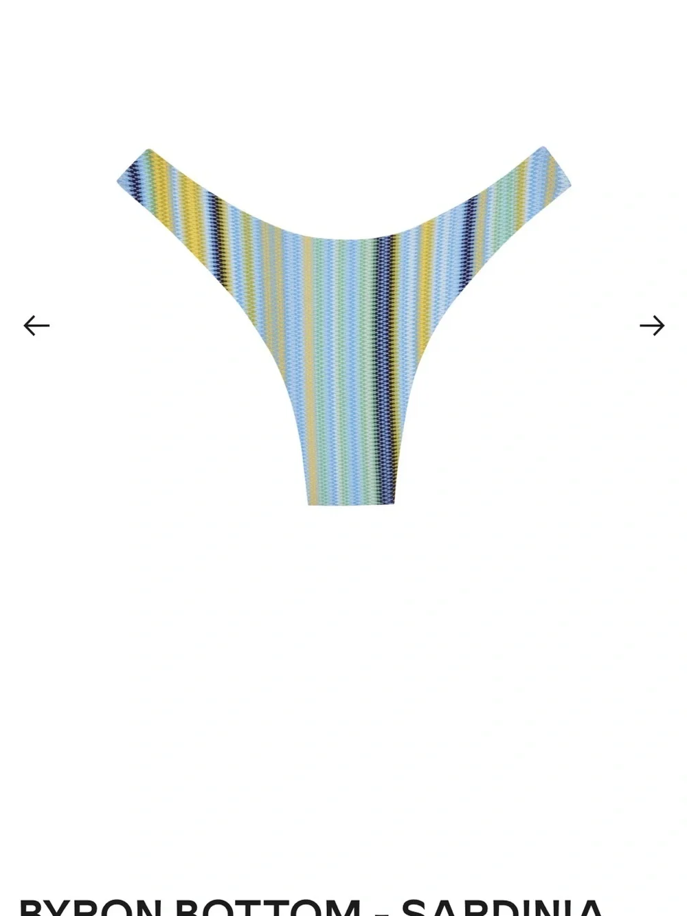Monday Swimwear Byron Bikini Bottom - Blue, Yellow, Black Stripe